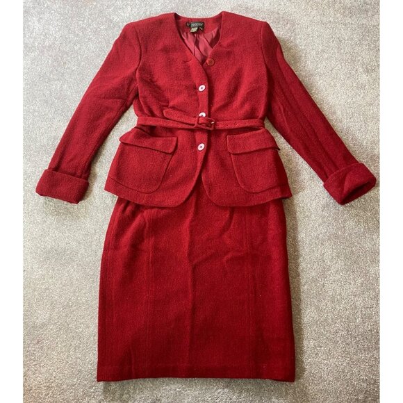 Vintage Episode Skirt w/ Pockets Suit Set Wool Blend w/ Belt Size 8 - Picture 1 of 16
